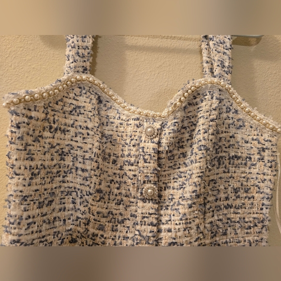 Large Embellished Tweed Mini Dress - Picture 2 of 5